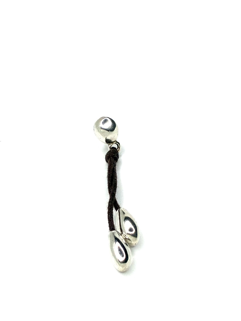UNOde50 "I Like You Drop" Silver Plated Leather Single Earring